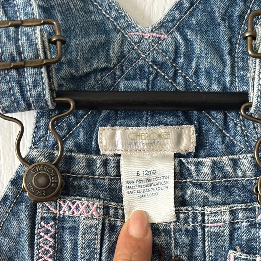 Denim Kids Overalls with Embroidered Accents - Picture 2 of 3